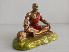 Meditating Lord Hanuman Car Dashboard Idol - Golden Finish Bajrangbali Statue For Vehicle & Home DA-150
