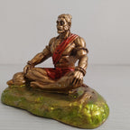 Meditating Lord Hanuman Car Dashboard Idol - Golden Finish Bajrangbali Statue For Vehicle & Home DA-150