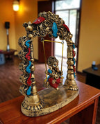 Multicolor Fiber Poly Resin Premium Ganesh Idol