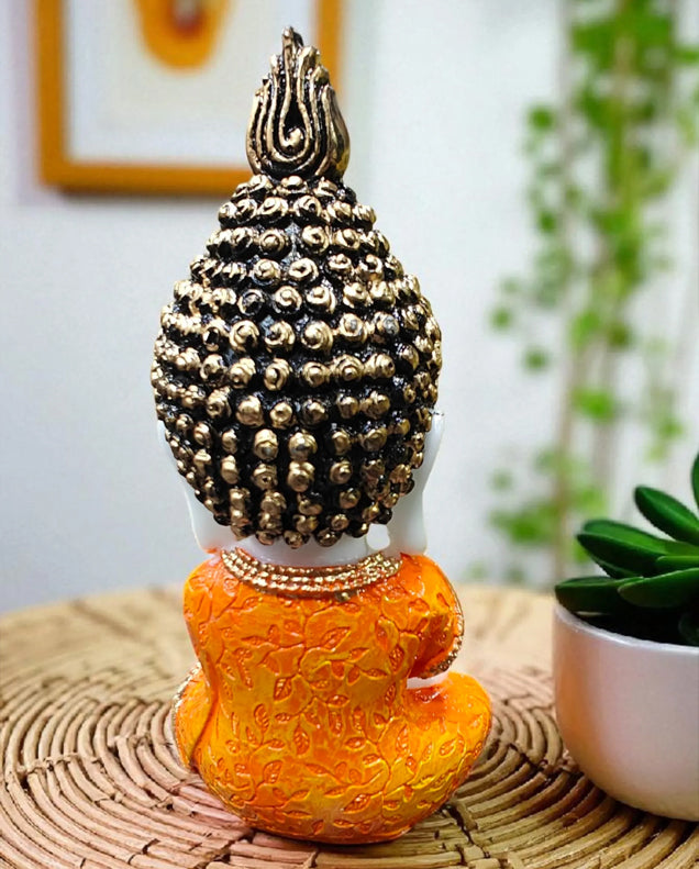 Orange Fiber Poly Resin Premium Monk Idol