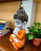 Orange Fiber Poly Resin Premium Monk Idol
