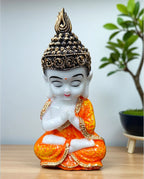 Orange Fiber Poly Resin Premium Monk Idol