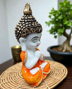 Orange Fiber Poly Resin Premium Monk Idol