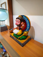 Multicolor Fiber Poly Resin Premium Hanuman Idol