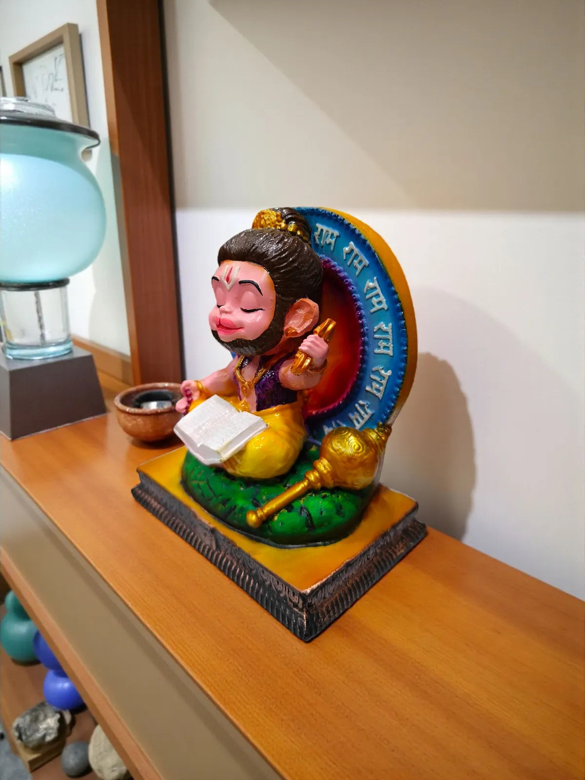 Multicolor Fiber Poly Resin Premium Hanuman Idol