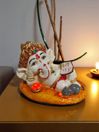 Multicolor Fiber Poly Resin Premium Ganesha Idol