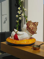 Multicolor Fiber Poly Resin Premium Ganesha Idol