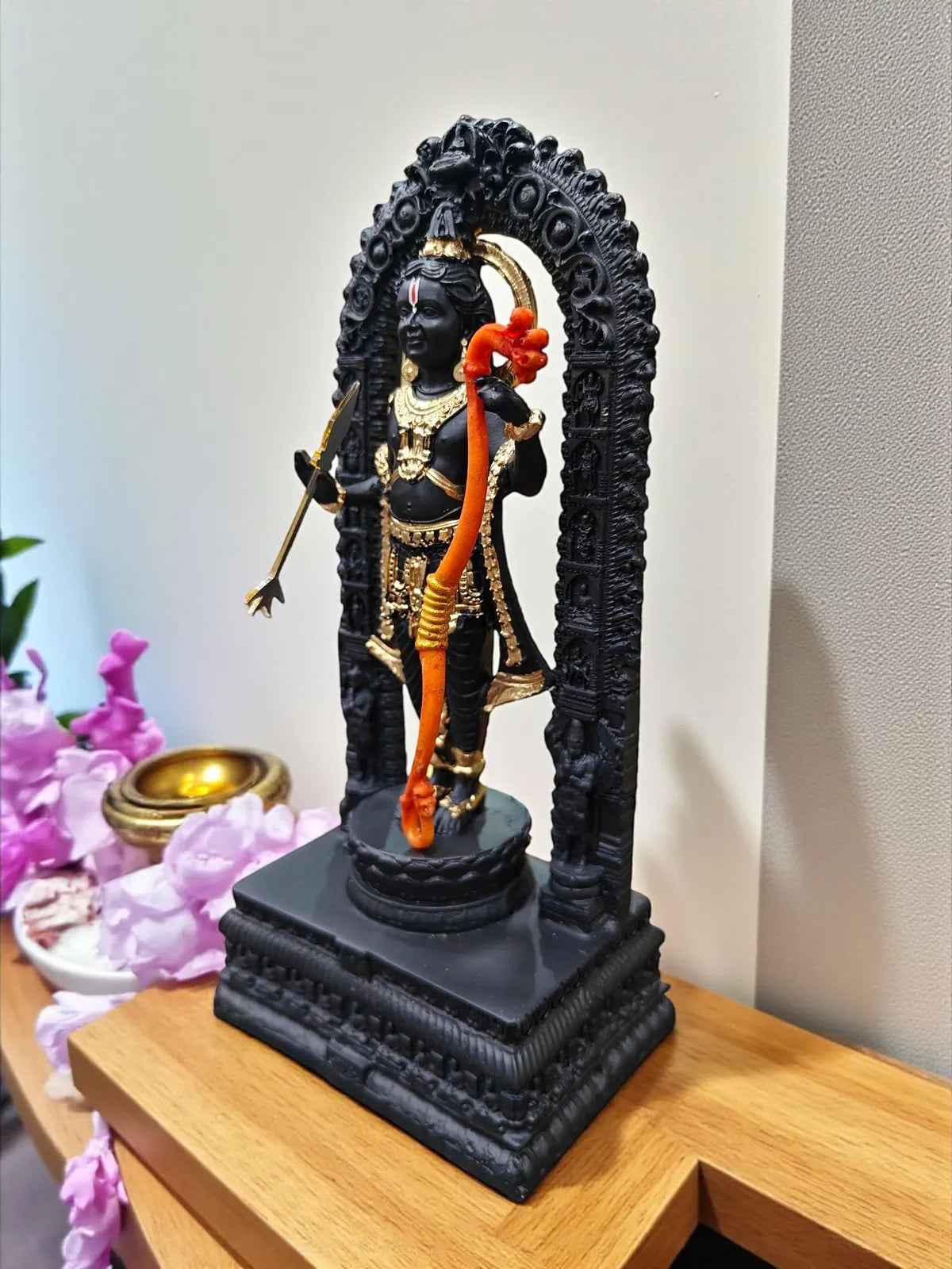 Black Fiber Poly Resin Premium Ram Lalla Idol