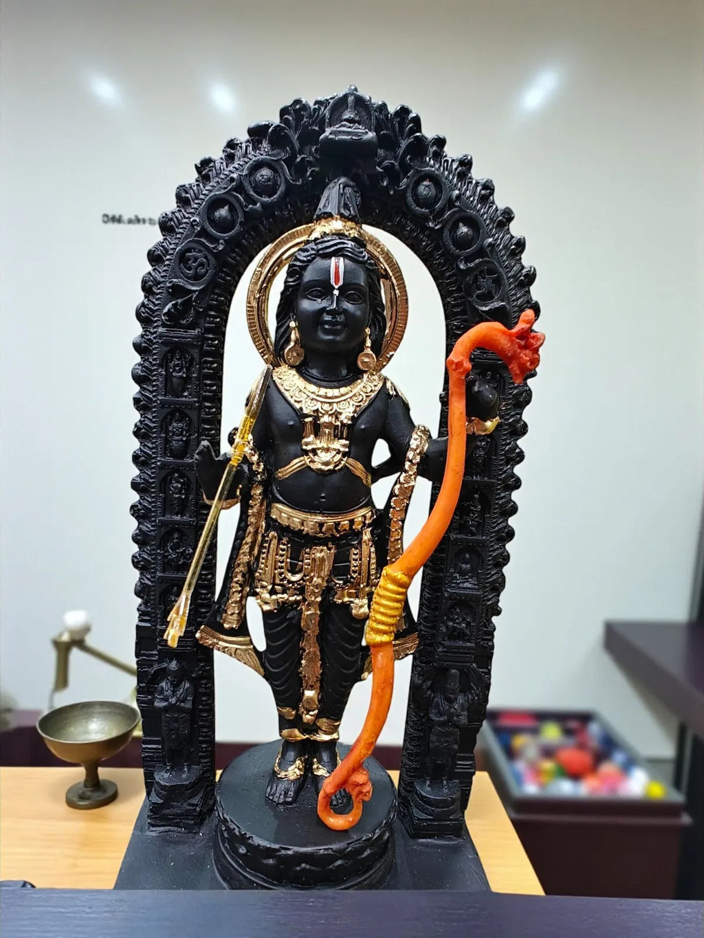Black Fiber Poly Resin Premium Ram Lalla Idol