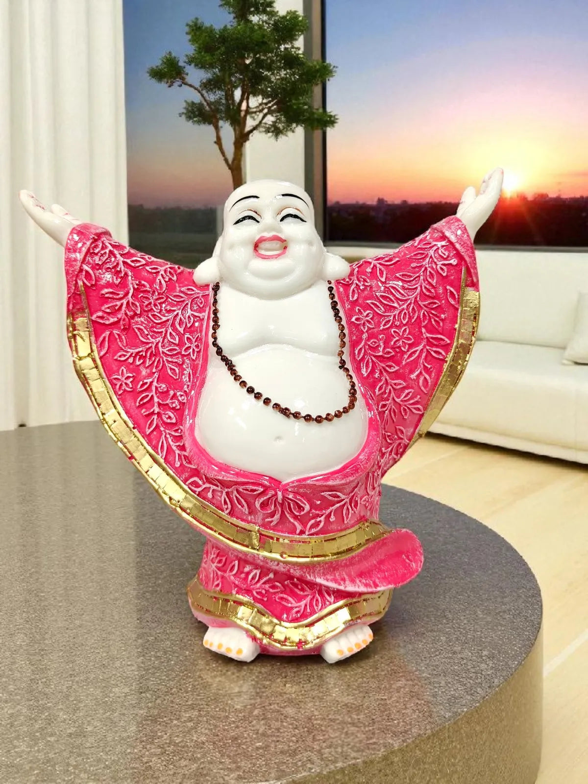 Pink Fiber Poly Resin Premium Happy Men Statue