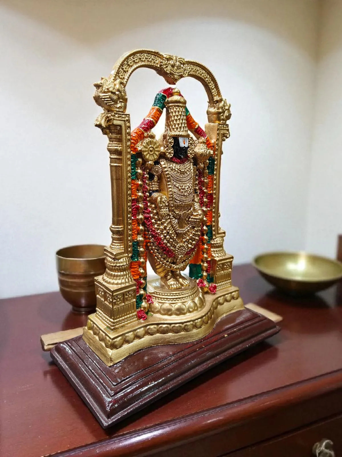 Golden Fiber Poly Resin Premium Balaji Idol