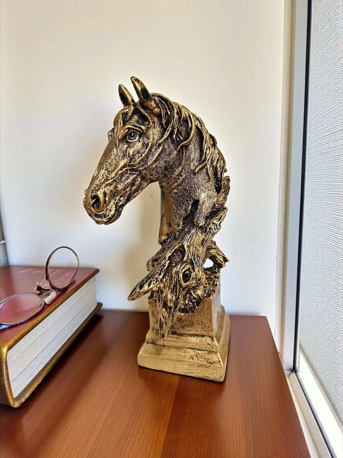Black Fiber Poly Resin Premium Horse Statue