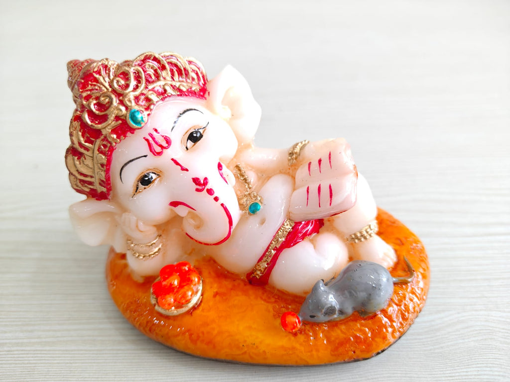 Multicolor Fiber Poly Resin Premium Ganesha Idol