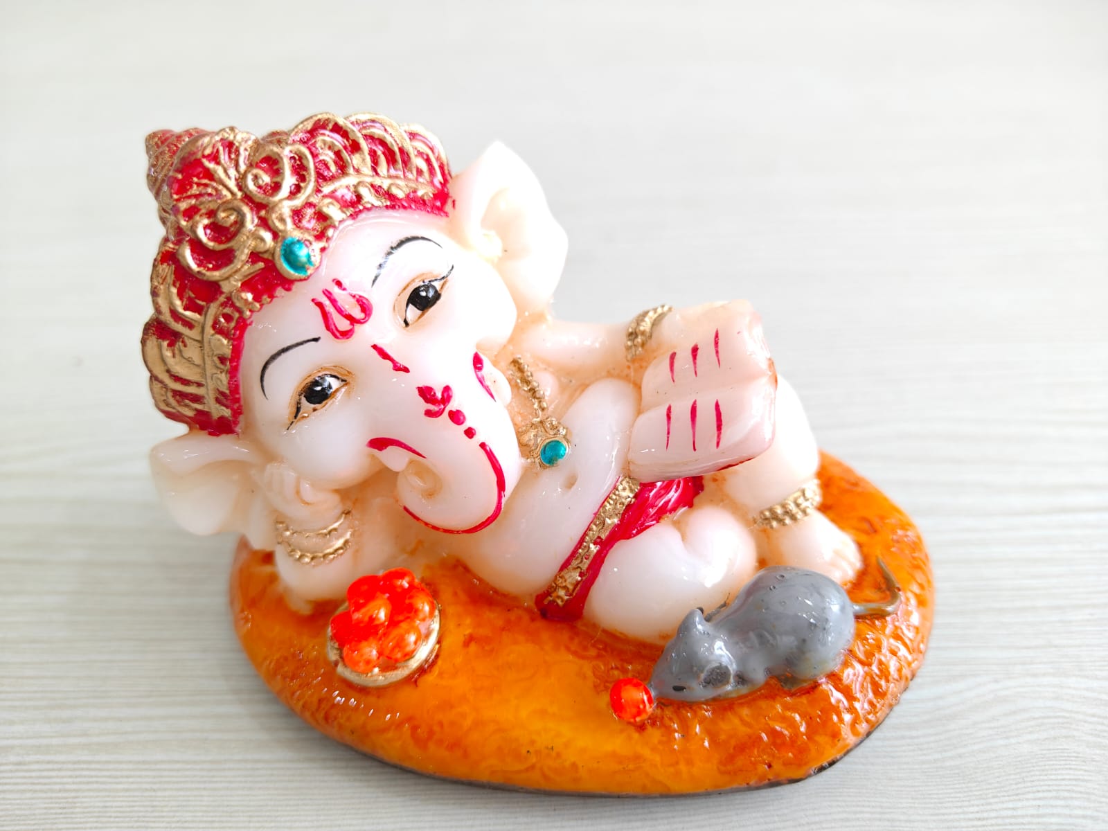 Multicolor Fiber Poly Resin Premium Ganesha Idol