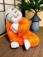 Blue Fiber Poly Resin Premium Monk Idol
