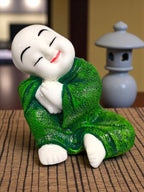 Blue Fiber Poly Resin Premium Monk Idol
