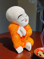 Blue Fiber Poly Resin Premium Monk Idol