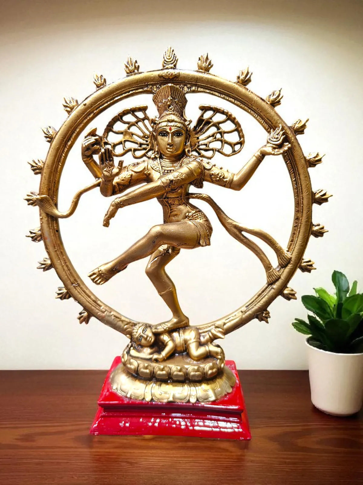 Golden Fiber Poly Resin Premium Natraj Idol