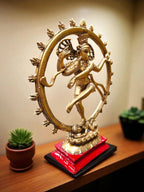 Golden Fiber Poly Resin Premium Natraj Idol