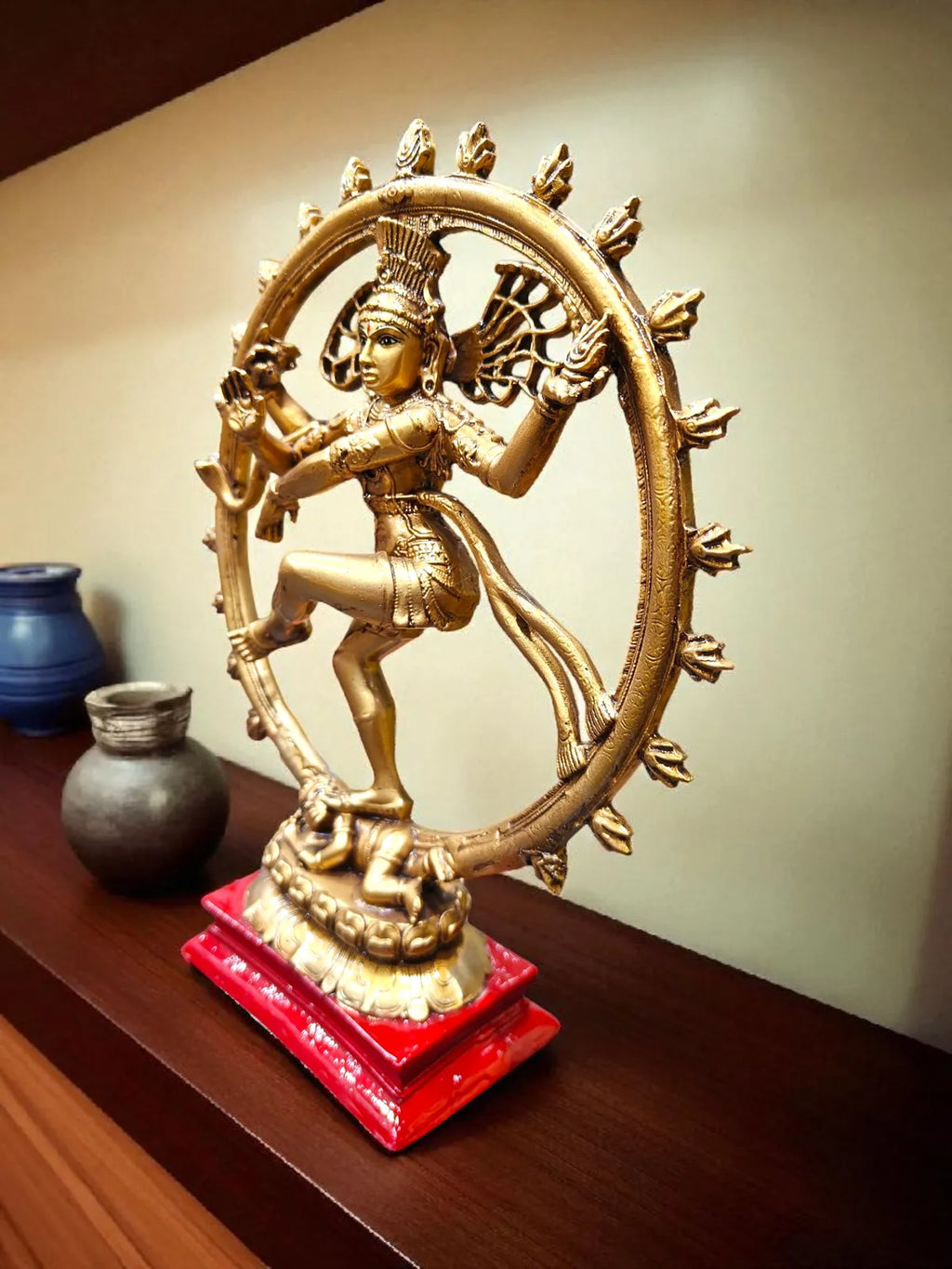 Golden Fiber Poly Resin Premium Natraj Idol