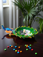 Green Fiber Poly Resin Premium Peacock Idol