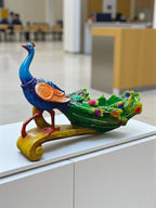 Green Fiber Poly Resin Premium Peacock Idol