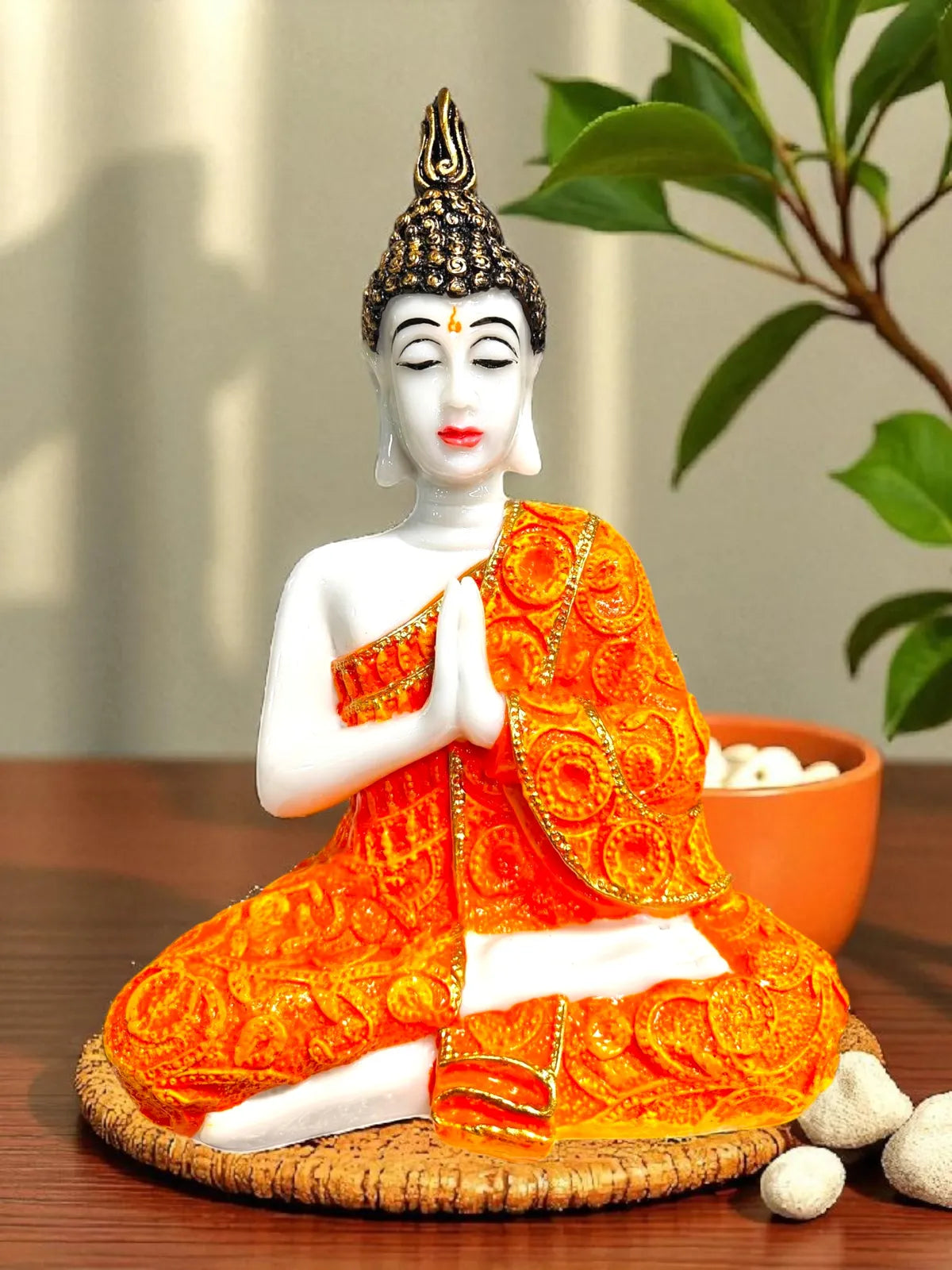 Pink Fiber Poly Resin Premium Buddha Idol