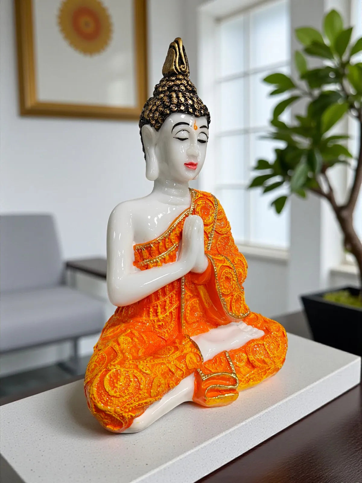 Pink Fiber Poly Resin Premium Buddha Idol