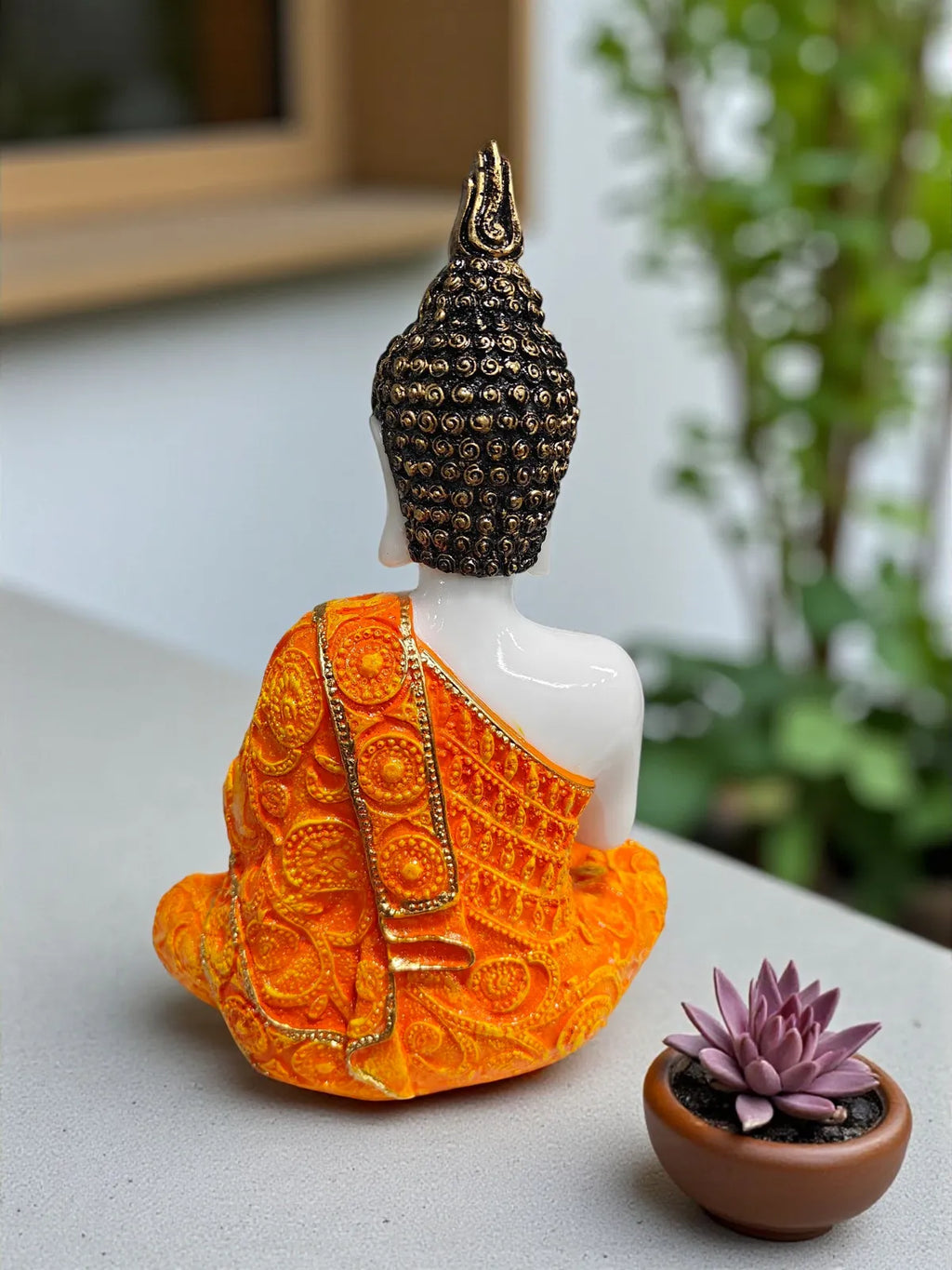 Pink Fiber Poly Resin Premium Buddha Idol