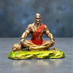 Meditating Lord Hanuman Car Dashboard Idol - Golden Finish Bajrangbali Statue For Vehicle & Home DA-150