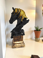 Black Fiber Poly Resin Premium Horse Statue