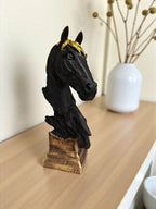 Black Fiber Poly Resin Premium Horse Statue