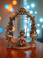 Brown Fiber Poly Resin Premium Bal Krishna Idol