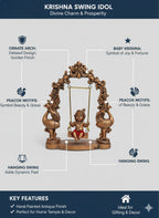 Brown Fiber Poly Resin Premium Bal Krishna Idol