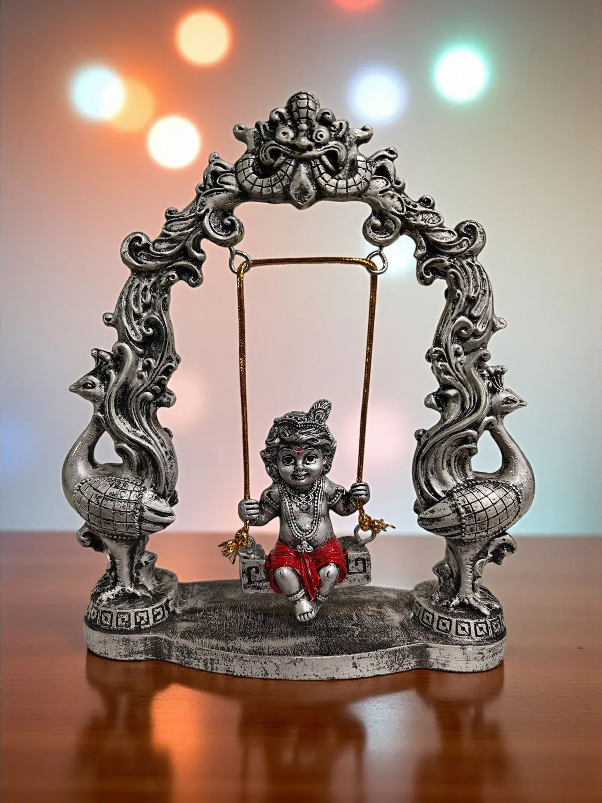 Brown Fiber Poly Resin Premium Bal Krishna Idol