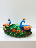 Green Fiber Poly Resin Premium Peacock Idol