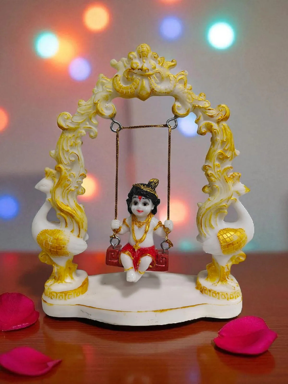 Silver Fiber Poly Resin Premium Bal Krishna Idol